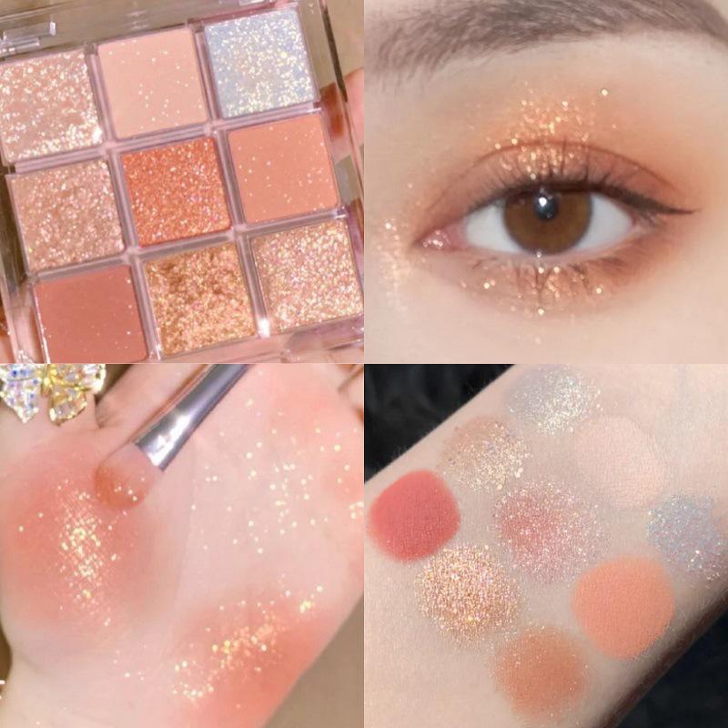 Matte & Pearlescent Shadows: Chocolate Earth Tones Palette with Glitter & Crispy Rice Flakes - Student-Friendly Color Makeup