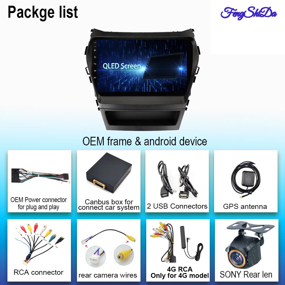 Carplay Android 14 для Hyundai Santa Fe 3 2013 - 2016 Авто Радио Стерео Мультимедийный Плеер Навигация GPS НЕТ 2din DVD 5G Wifi BT