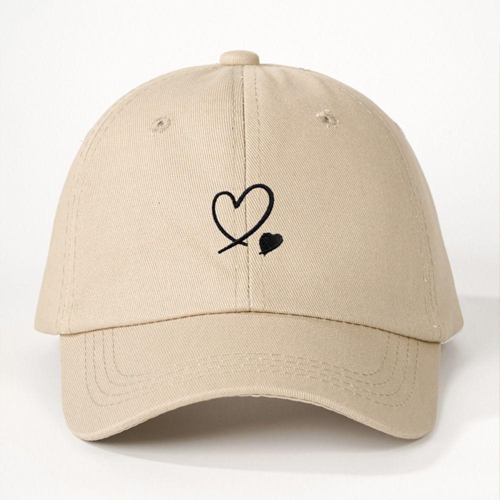 Heart Embroidered Baseball Cap UV Protection Hip Hop Hat Fashion Sun Hat Outdoor