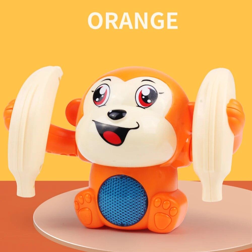 Voice-activated Tumble Monkey with Music Light Cute Toy Electronic Pet Crawling Toys Birthday Gift for Kids