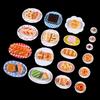 5Pcs 1/12 Dollhouse Cartoon Food Plates Dollhouse Mini Kitchen Plates Decoration Dolls House Accessories Pretend Play Toys