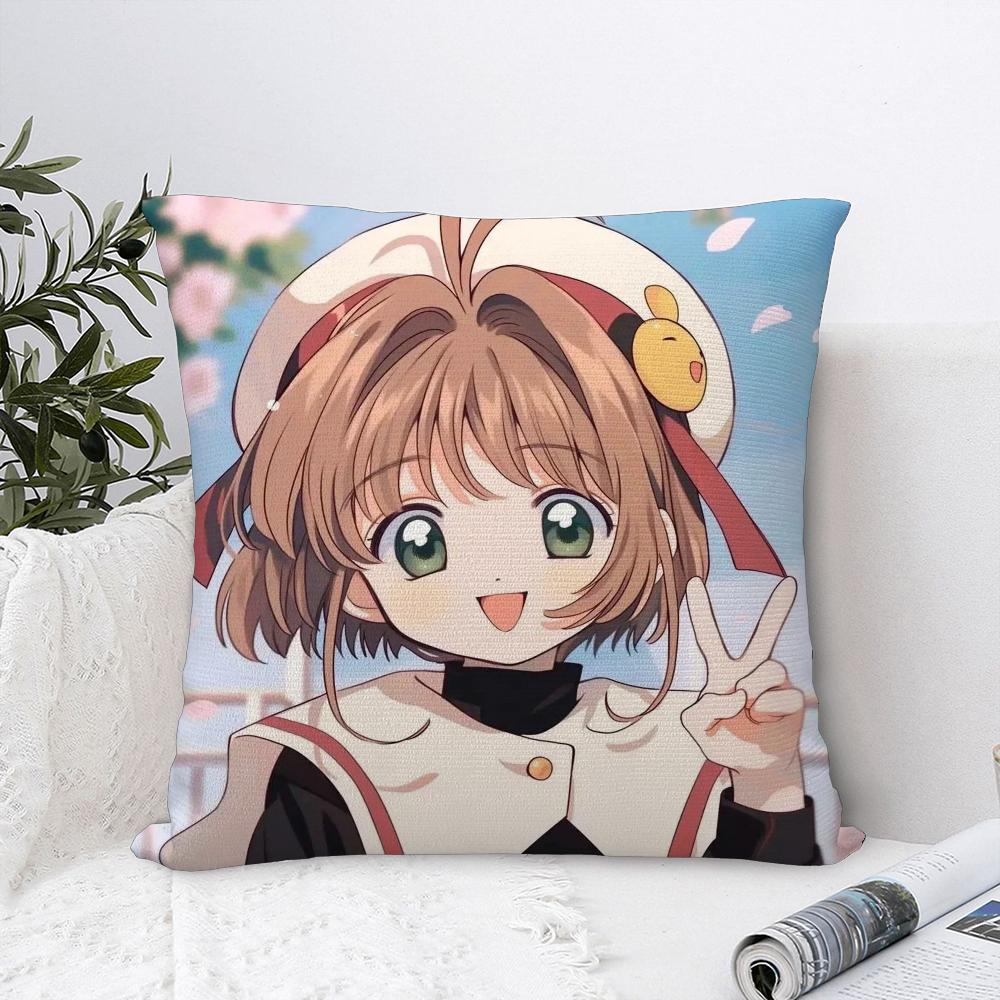 Аниме C-Cardcaptor S-Sakura Наволочка Декоративная для дивана Домашняя Двусторонняя печать Короткий плюш Наволочка Чехол для подушки