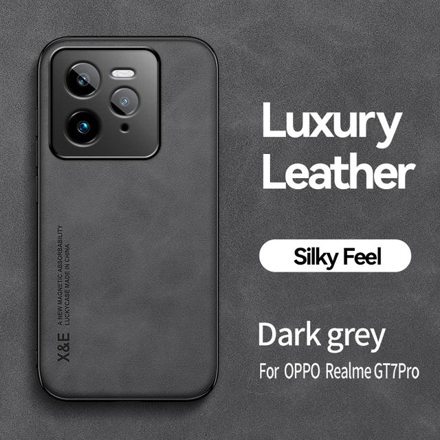 Магнитный замшевый кожаный чехол для Realme GT7 Pro GT7Pro 5G противоударный матовый силиконовый мягкий чехол