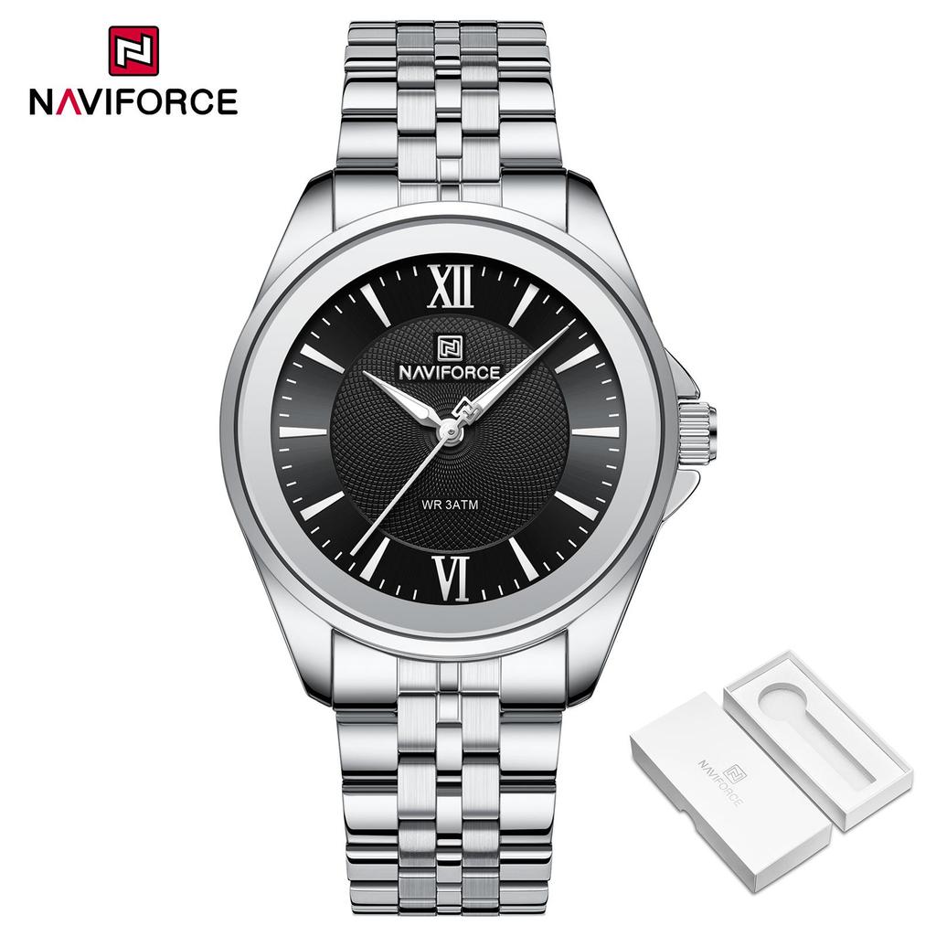 Naviforce Original Women Casual Quartz Watch Waterproof 3ATM Stainless Steel Strap Round Case Simple Lady Fashion Accessories Watch NF5067