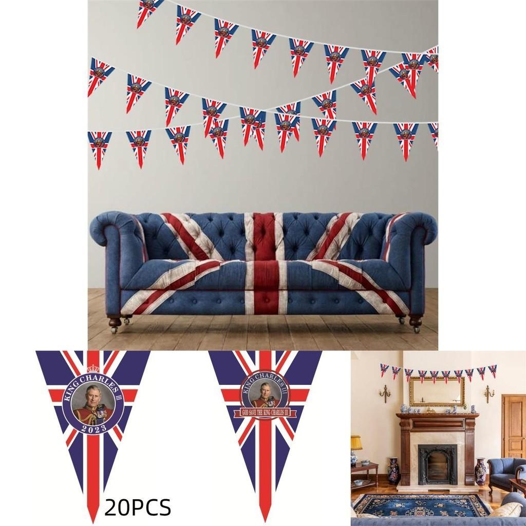 Патриотический красный флаг 90x150 см Коронация британского короля Карла Весенняя пряжа
