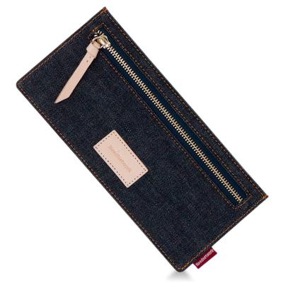 Okayama Denim Длинный скимминг карты монеты тонкий кошелек кошелек, женский, тонкий, профилактика, чехол, кошелек,