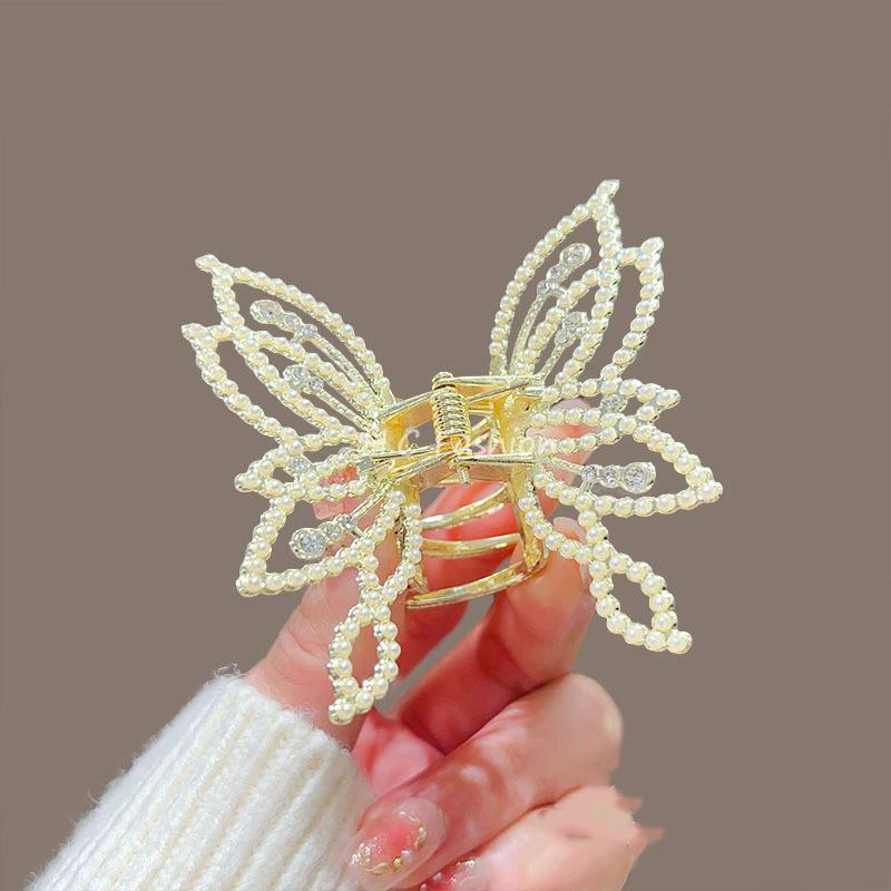 Tassel Butterfly Pearl Hair Clip Women Hair Claw Hairpin Hair Crab Hairaccessory