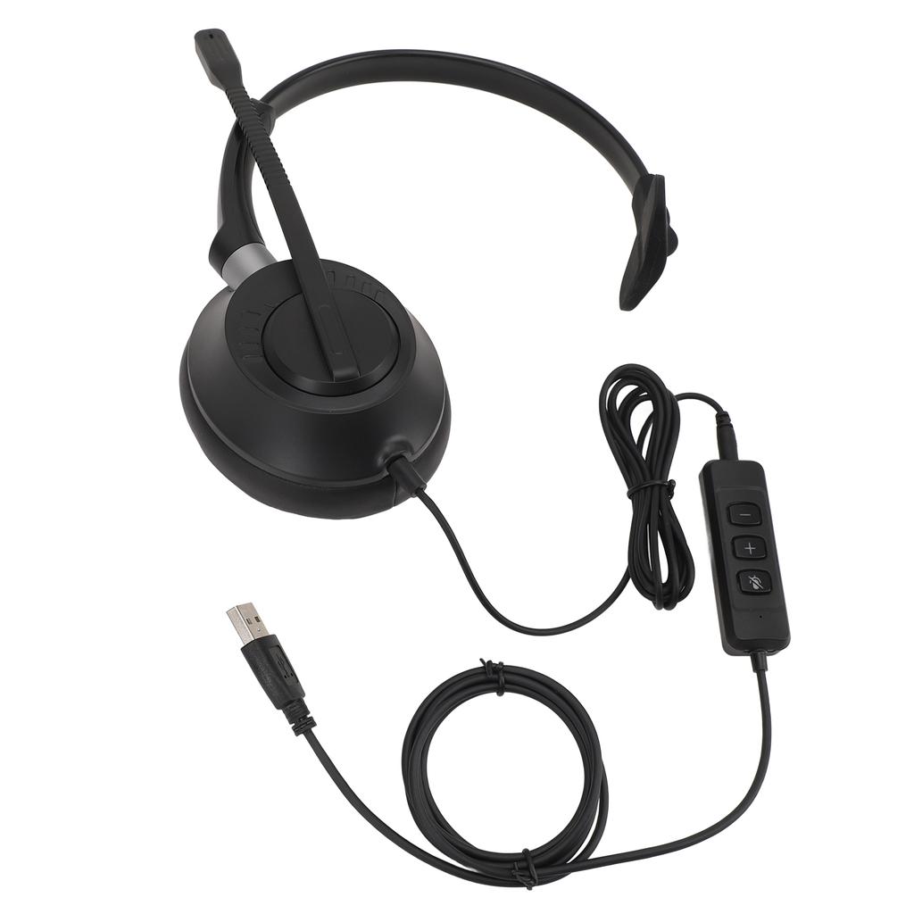 Telephone Headset with Microphone Support Speaker Volume Adjustment and Microphone Mute Noise