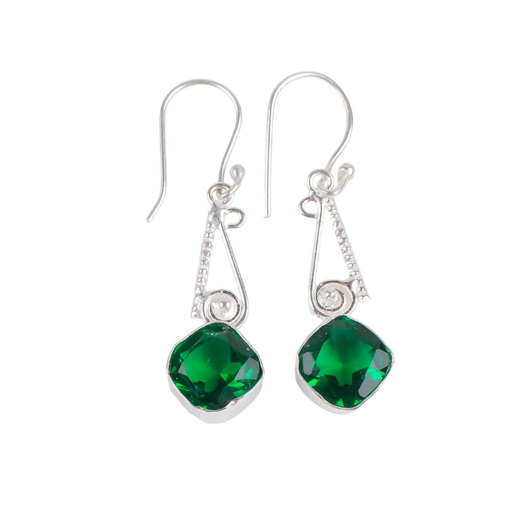 Chrome Diopside Gemstone 925 Sterling Silver Jewelry Handmade Earrings 1.90" EE-46-8