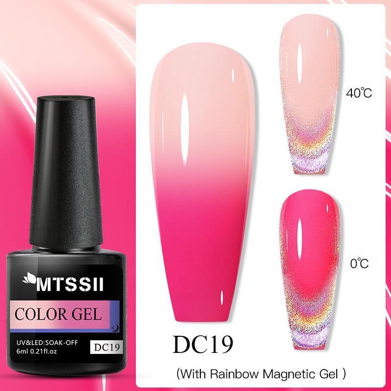 2 шт. Mtssii 6 мл терморадужный голографический магнитный гель с изображением кота, изменяющий температуру, магнитный гель-лак, лазерный гель для замачивания