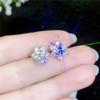 BELLA BOX Chic Flower-shaped Women Stud Earrings Full White Cubic Zirconia Dazzling Accessories Simple Style Female Earring Jewelry