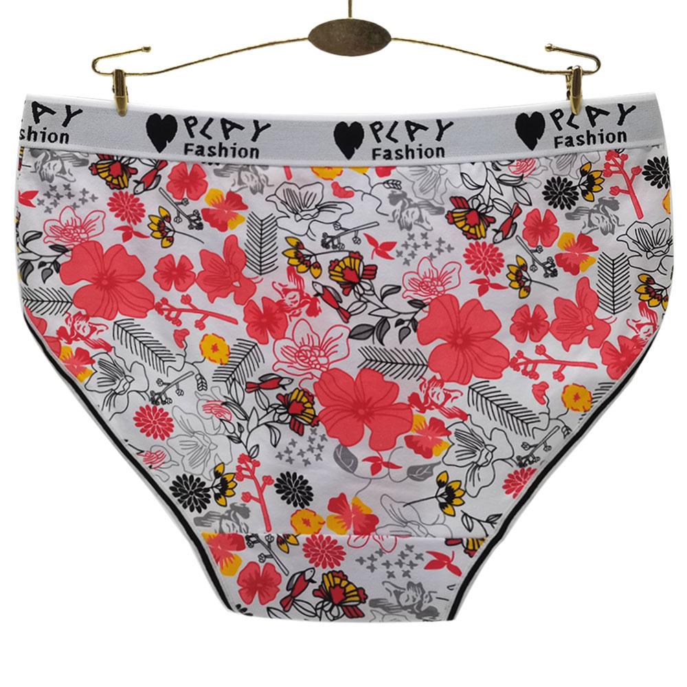 Нижнее белье, женские трусики, хлопковые трусы, трусы с высокой талией, нижнее белье с цветочным принтом, большие размеры, 6 шт./компл.