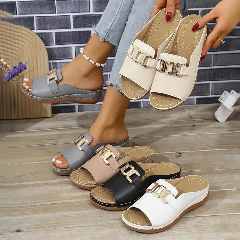 Platform Slipper Women 2025 New Large Size Casual Fashion Fish Mouth Sandals