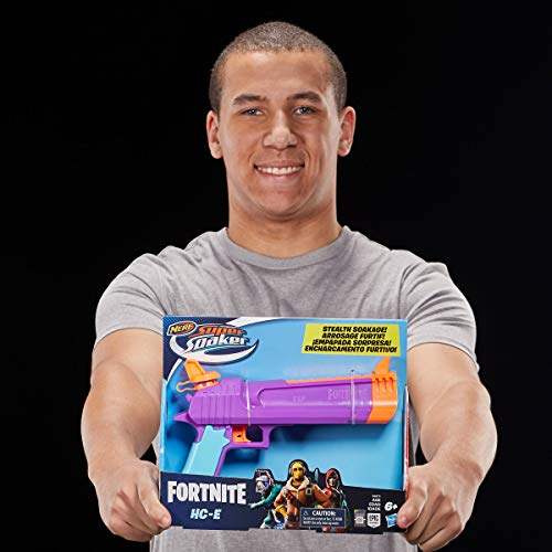 Hasbro Nerf Fortnite HC E Super Soaker Water Blaster, 218.8ml Capacity, Compact Size, for Teens and Adults, E6875, Authentic Water Gun for Kids and Ad