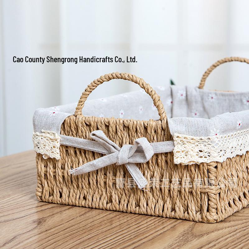 Плетеная корзина ручной работы для пультов и аксессуаров