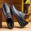 Men's Autumn Round Toe Genuine Leather Shoes - Breathable, Soft, Plus Size, Casual for Middle-Aged & Elderly