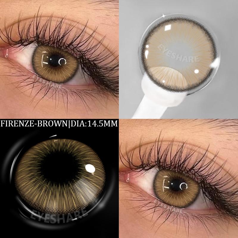 Eyeshare Натуральные цветные линзы для глаз 2 шт. цветные контактные линзы для глаз КОРИЧНЕВЫЕ РОЗОВЫЕ контактные линзы для красоты глаз Ежегодные косметические цветные линзы