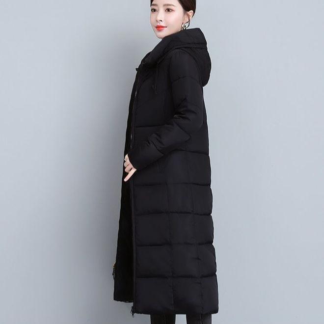 Женская куртка ветрозащитная непромокаемая толстая теплая длинная стеганая куртка белая женская базовая зимняя куртка зимние парки с капюшоном пуховик хлопок