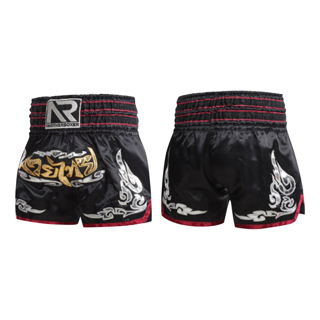 Adult And Child Muay Thai Training Boxing Shorts Leather Covered Embroidered Shorts