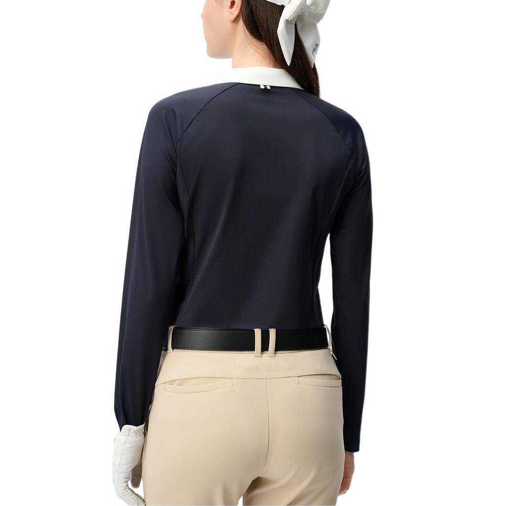 Fila Поло с длинным рукавом серии Golf, защита от ультрафиолета, удобное, прочное, женский топ, легендарный синий A11W445220F-NV