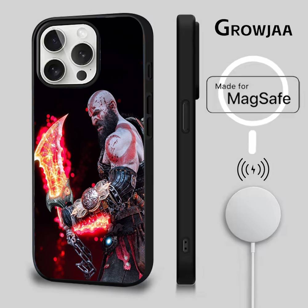 Чехол для телефона Game G-God Of W-War для iPhone 16e, 16, 15, 14, 13, 12, 11, Plus, Pro, Max, Mini, с магнитной беспроводной зарядкой MagSafe