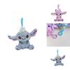 Cuddly Disney Lilo Stitch 3.9in Angel Plush Keychain Soft Stuffed Doll Kids Xmas Gift
