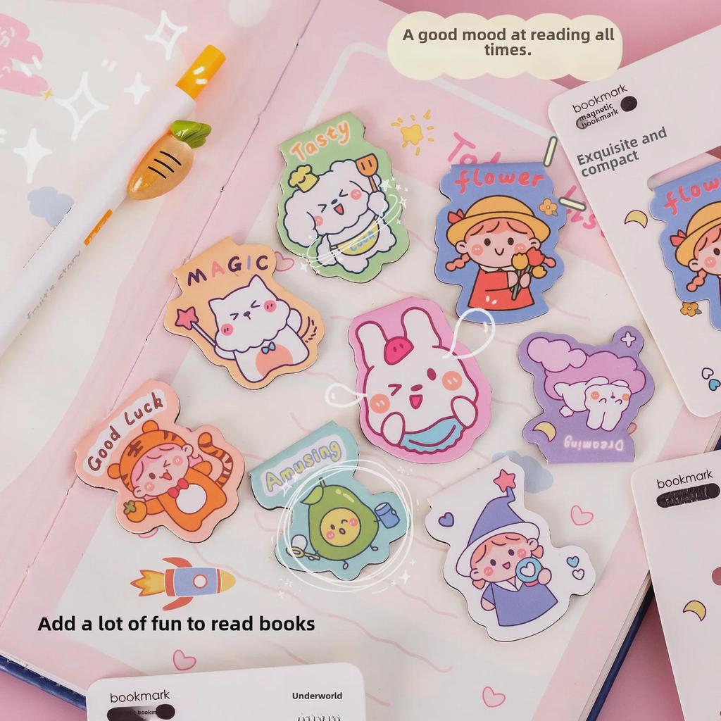 Креативные магнитные закладки с героями мультфильмов — двухсторонние, милые, практичные зажимы для детей