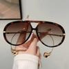 Luxury Brand Designer Oversized Pilot Sunglasses Women For Men Popular Vintage Sun Glasses Punk Double Bridge Eyeglasses