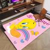 Custom Tweety Mat Personalized Name, Polyester Washable Indoor Entryway Rug, Gift for Christmas, Easter, Thanksgiving Day