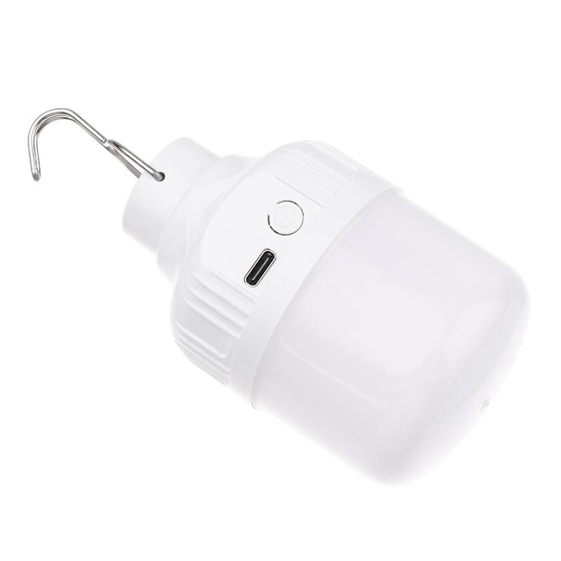 60MM USB Rechargeable Camping Light Bulb 3-color Dimming Waterproof Tent Hanging Light Outdoor Hiking Picnic Fishing Light