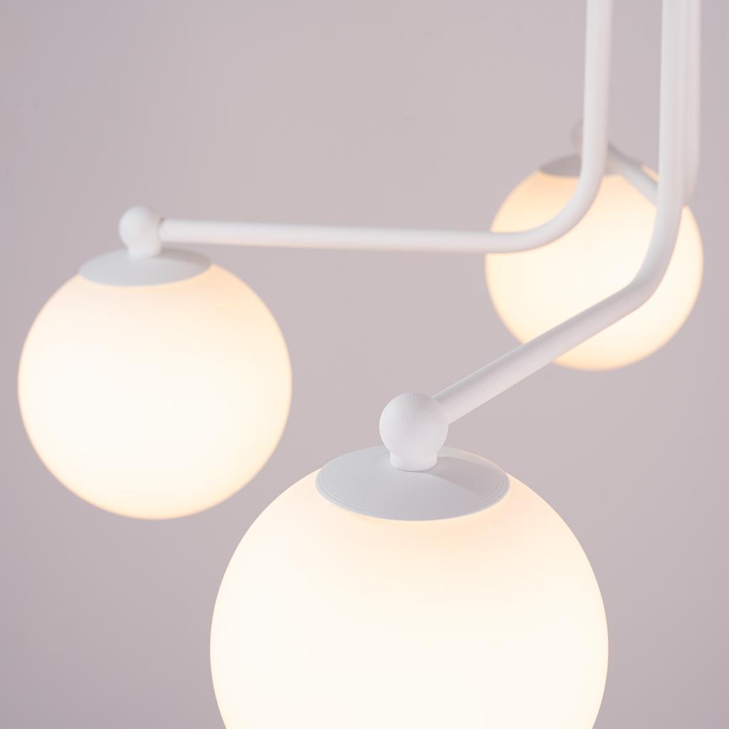 Lampa Sufitowa Nowoczesna Biała Szklane Białe Kule Do Salonu 5Xg9 8W Astral Sollux Lighting