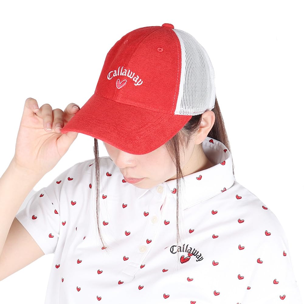 Callaway Сетчатая кепка с регулируемым хвостиком Гольф-кепка C23191208 Свободный размер Женская (Бонни Стиль, Размер) / / 1100_Красный,