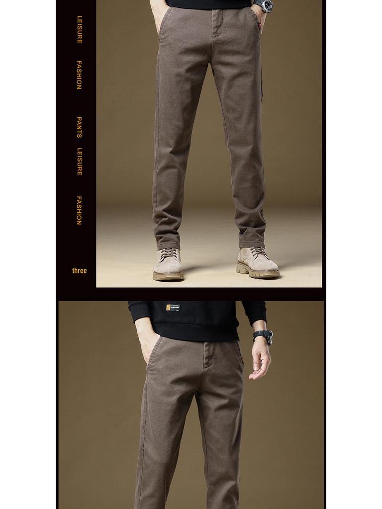 Мужские прямые узкие повседневные длинные брюки 2023 года с бархатом