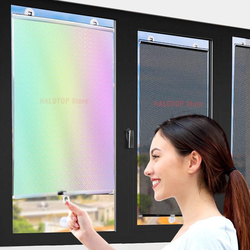 Универсальные рулонные шторы на присоске, солнцезащитные шторы без гвоздей, затемняющие шторы для автомобиля, спальни, кухни, офиса, окна, солнцезащитные шторы