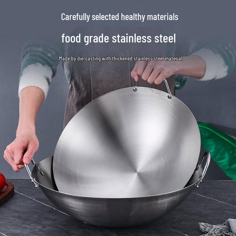 Yipan Extra Large 75cm Stainless Steel Stir-Fry Wok