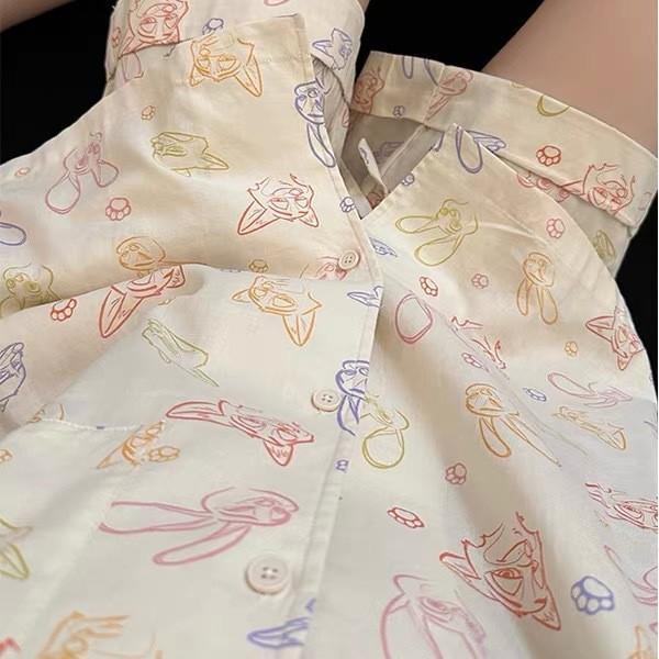 Мультяшный кролик полицейский пижама женская летняя с коротким рукавом шорты кардиган комплект из двух предметов интернет-знаменитость новая девушка домашняя одежда