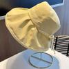 2024 Новая шляпа рыбака Женская летняя шляпа от солнца Черная шляпа-желе Защита от УФ-лучей Большая поля Шляпа от солнца с защитой лица