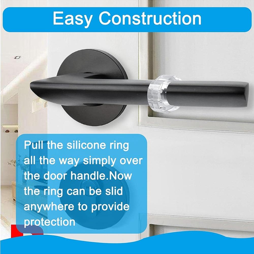 4 шт. Прозрачные защитные накладки на дверные ручки, бесшумные прозрачные бамперы для ручек, противоударные подушки для защиты стен, товары для дома