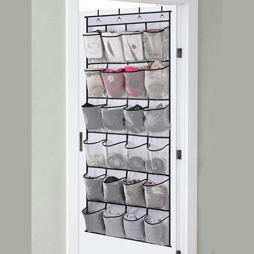 1pc-24 Grid Wall-mounted Shoes Organizer Rack Over Door Hanging Storage Holder Rack Bedroom Closets Shoes Storage Bag for Room