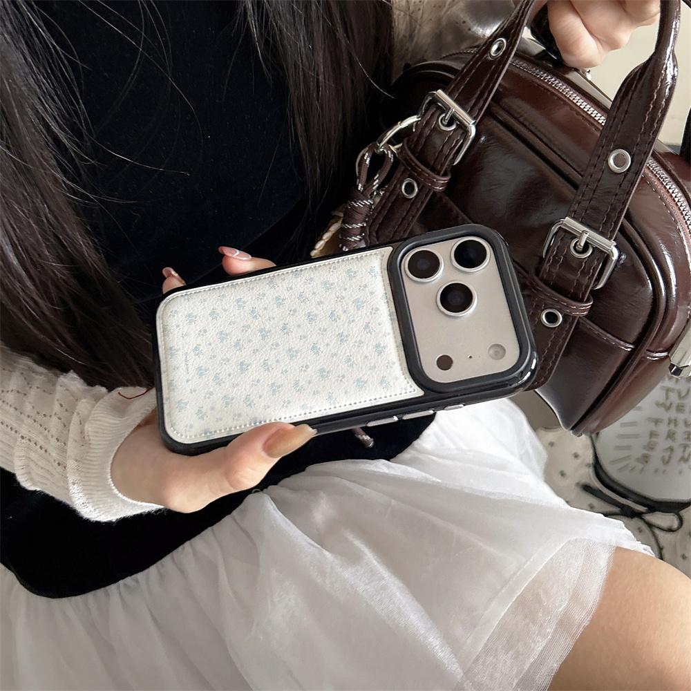 Корейский INS милый чехол для телефона с маленькими цветами для iPhone 15 16 17 Pro 13 14 Pro Max 17 чехол модный кожаный Funda защитные чехлы