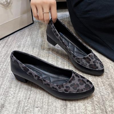 Женская обувь 2025 Весна Осень Модные туфли-лоферы с квадратным носком Туфли-лодочки на среднем каблуке Туфли-лодочки для офиса для женщин