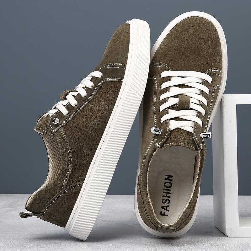 Spring Summer Mens Casual Shoes Fashion Suede Leather Sneakers Leisure Walk Male Tenis Masculino Lace-Up Outdoor Skate Footwear
