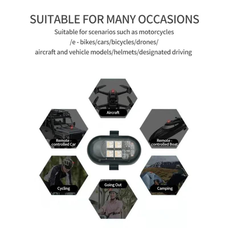 2/4/6 шт. Светодиодные стробоскопы для автомобиля, мотоцикла, USB-перезаряжаемые, предупреждающие огни для автомобиля с беспроводным пультом дистанционного управления, противоаварийная лампа-предупреждение