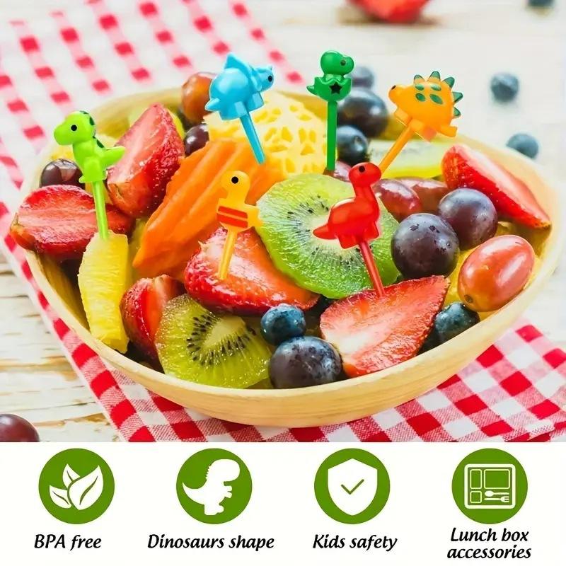 6 шт./набор милый динозавр фруктовая вилка дети закуски десерт украшения вилки зубочистка обед салат украшения аксессуары торты шпажки