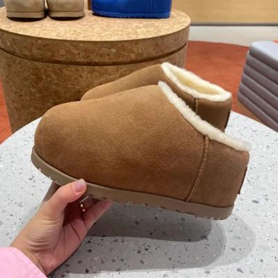 Зимние новые тапочки Baotou женские модные замшевые с круглым носком, утолщенные внутри, с увеличенным комфортом, с хлопковым сопротивлением