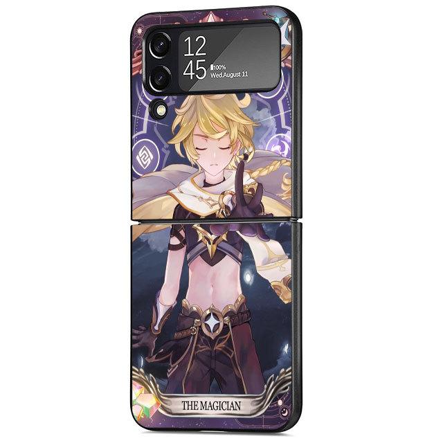 Case For Samsung Galaxy Zflip3 Z Flip 3 5g Zflip Z Flip 4 Flip3 Flip4 Genshin Impact Anime Cute Cover Black Cases Bumper