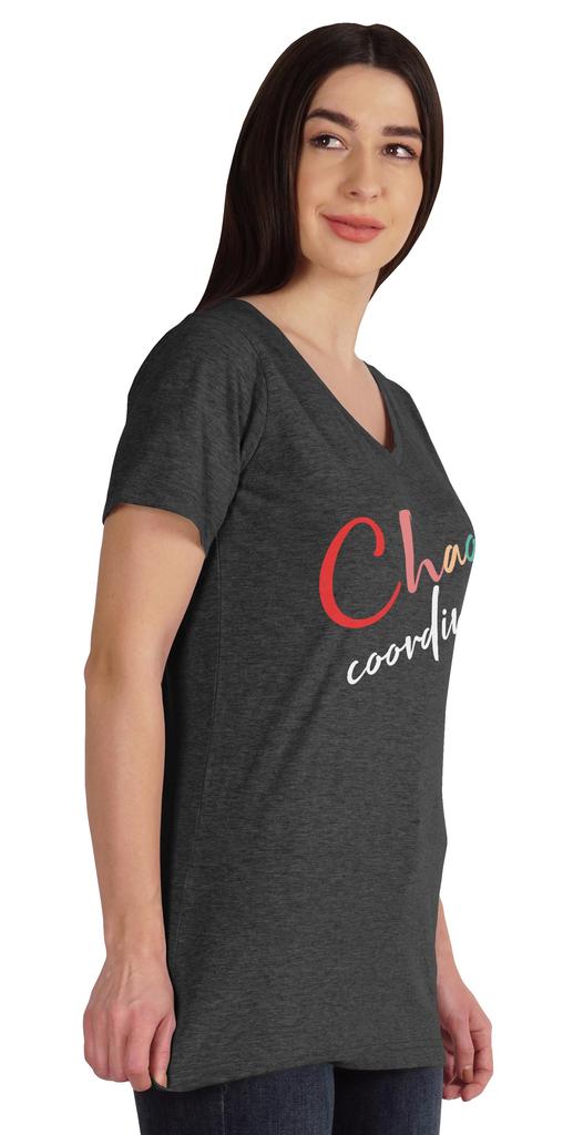 Inkmeso V-образный вырез Chaos Coordination футболка Топы для мамы Графический принт Женщины