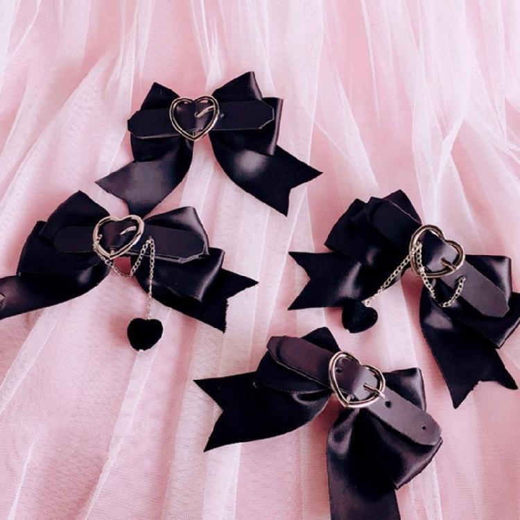 Заколка для волос в форме готического банта, головной убор для Хэллоуина, вечерние головные уборы для женщин и девочек, фотографирующихся, нескользящая заколка с хвостиком и челкой