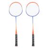 2 Pcs Badminton Racket Ferroalloy One Piece Skidproof Handle Orange Badminton Racquets Set for Beginner Professional