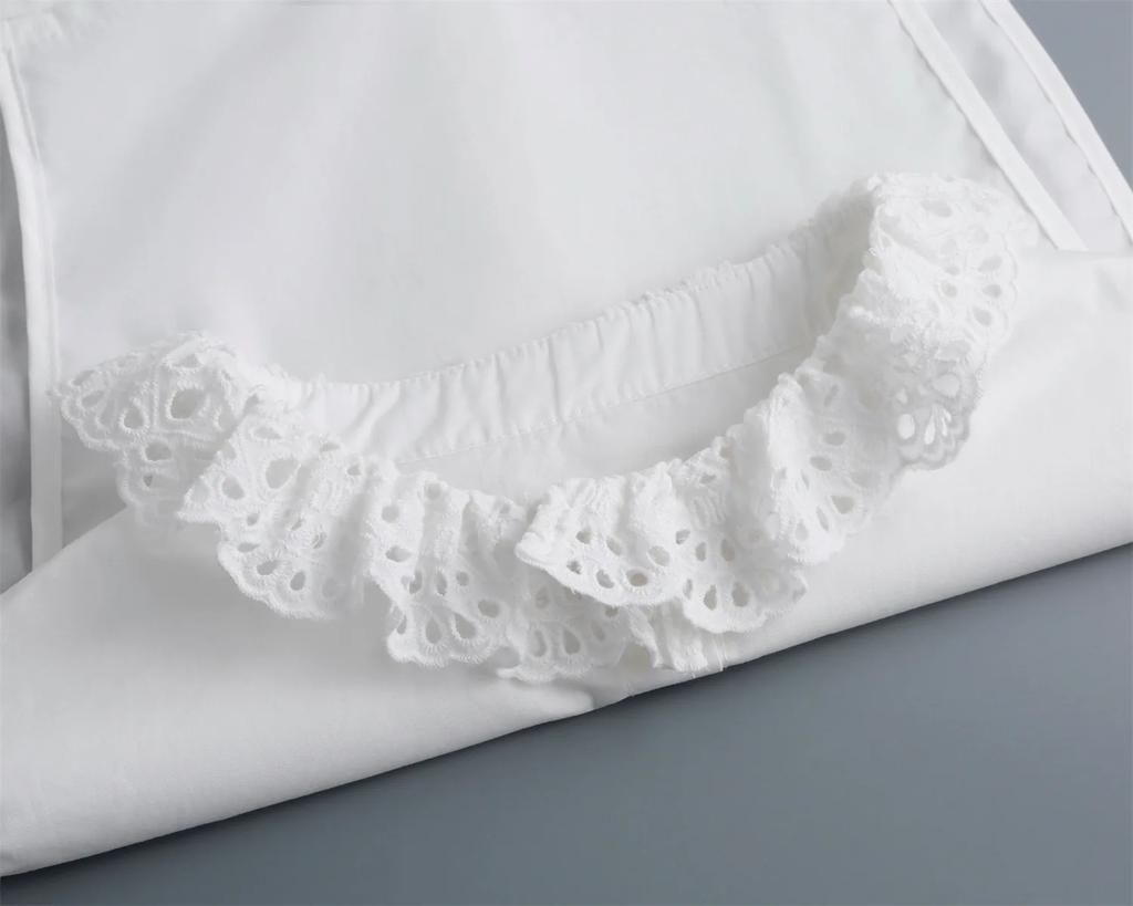 Fashion White Cotton Fake Collar Half Shirt Lace Detachable Neck Collars Female Blouse Tops False Collar Sweater Fuax Cols